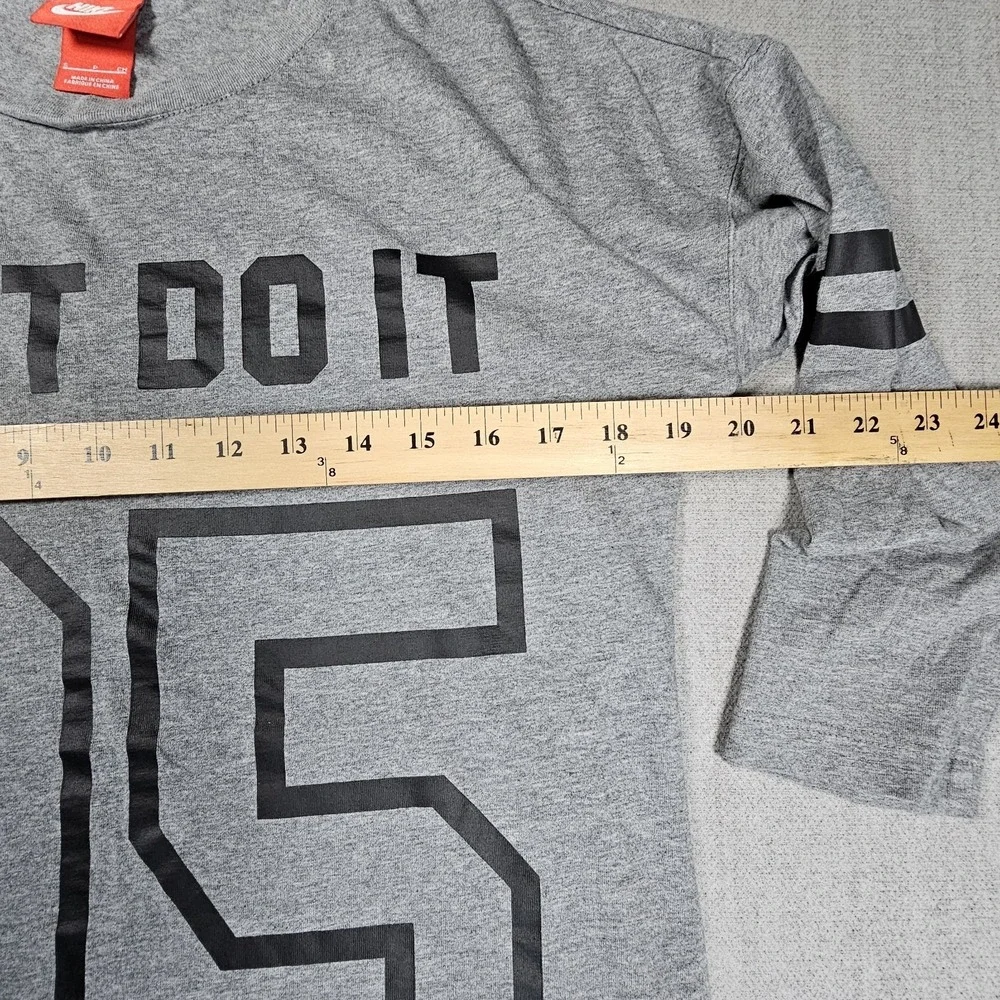 Nike‎ Men's Just Do It 95 Geay Cotton Blend Shirt 3/4 Sleeve Sz Small S